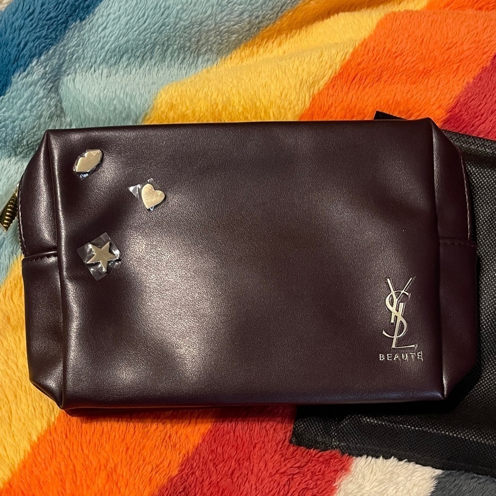 Yves Saint Laurent Black and Gold Beauty Pouch - Picture 3 of 8